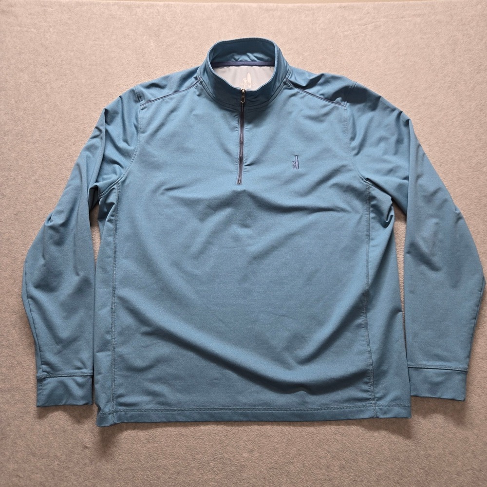 Johnnie-O Mens Scuba Blue Quarter Zip Lammie Thermotech Pullover JMKO2050 Size L